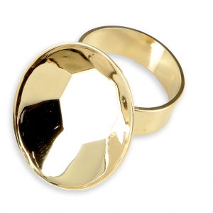 Brass ring setting for PureCrystal 4127 30x22 mm fine Gold plated x1