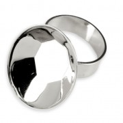 Brass ring setting for PureCrystal 4127 30x22 mm Silver Tone x1