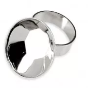 Brass ring setting for PureCrystal 4127 30x22 mm Silver Tone x1