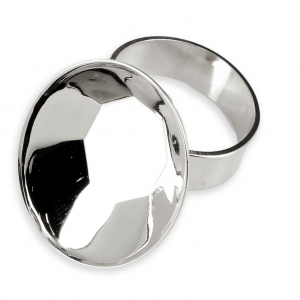Brass ring setting for PureCrystal 4127 30x22 mm Silver Tone x1