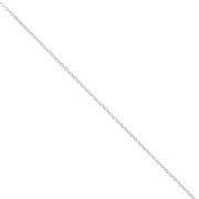 925 Sterling Silver Oval cable Chain flat links 1 mm x1m|raw }}