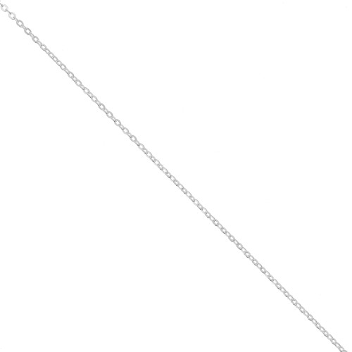925 Sterling Silver Oval cable Chain flat links 1 mm x1m