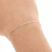 925 Sterling Silver Oval cable Chain flat links 1 mm x1m