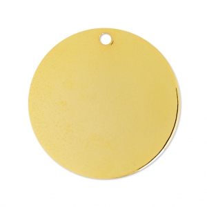 Smooth sequin 25 mm - fine Gold plated x1