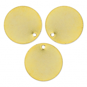 Smooth sequins 15 mm - fine Gold plated x5