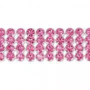 PureCrystal Crystal Mesh 40001 4 rows 11 mm Pink x5cm