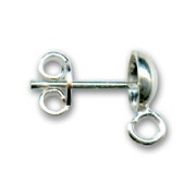 Half ball earstuds  6.5mm Silver-colored x2|raw }}