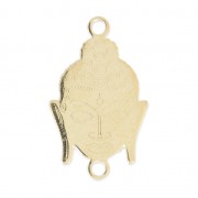 925 Sterling Silver spacer 2 loops head of Bouddha 18x11 mm - 3 microns Gold Plated x1