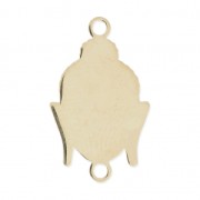 925 Sterling Silver spacer 2 loops head of Bouddha 18x11 mm - 3 microns Gold Plated x1