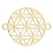 925 Sterling Silver Mandalas Spacer 15 mm 3 micron Gold Plated x1|raw }}