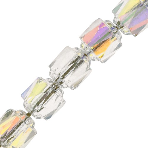 Antique Fire Polished faceted beads  6mm Crystal AB x20