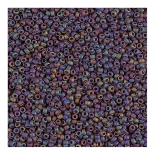 Miyuki Seed beads 15/0 409FR - Mat Opaque Chocolate AB x8g