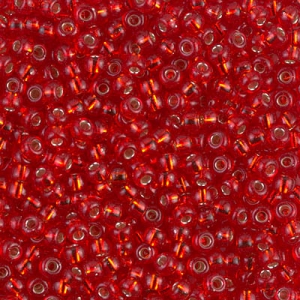 Miyuki Seed beads 11/0 10 - Silver Lined Flame Red x8g
