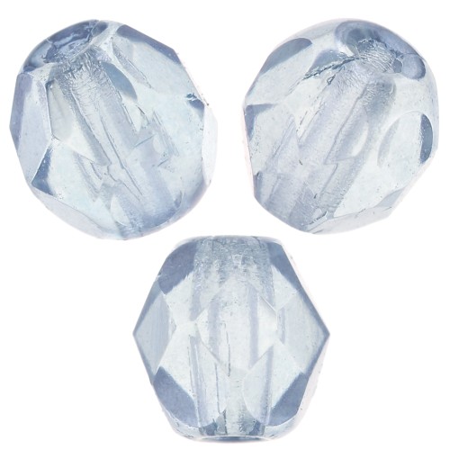 Fire Polished faceted round beads 4mm Crystal Baby Blue Luster x50