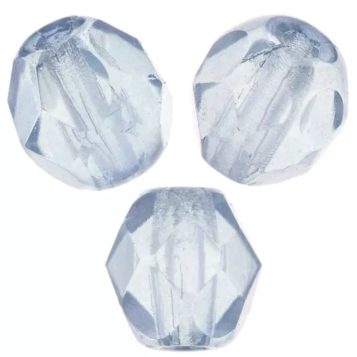 Fire Polished faceted round beads 4mm Crystal Baby Blue Luster x50