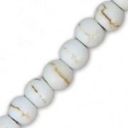 Beads Flat round beads imitation Howlite 4x3 mm x20|raw }}