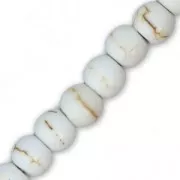 Beads Flat round beads imitation Howlite 4x3 mm x20