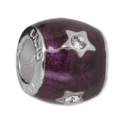 925 Sterling silver and epoxy resin charm bead - Star - Violet x1