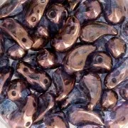 Zoliduo® Right pressed glass beads with two holes 5x8mm Crystal Dark Bronze x20