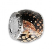 Bead charm big hole epoxy resin 925 Sterling Silver - Africa - Brown - Brown x1|raw }}