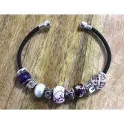 925 Sterling silver and epoxy resin charm bead - Africa - Orange x1