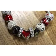 Bead charm big hole epoxy resin 925 Sterling Silver - Africa - Brown - Orange x1