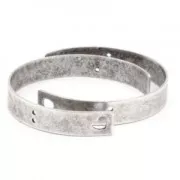 4 holes bracelet - special for DIY 60 mm weavings - Old Silver Tone x1