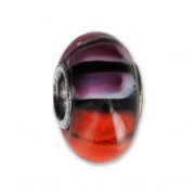 925 Sterling Silver and Murano Beads - Glassbeads - Orange - Pink - Black x1|raw }}