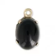 Pendant setting for oval flat back cabochon 8x6 mm - Gold-filled x1