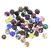 Fire Polished faceted round beads assortment 4mm x50g