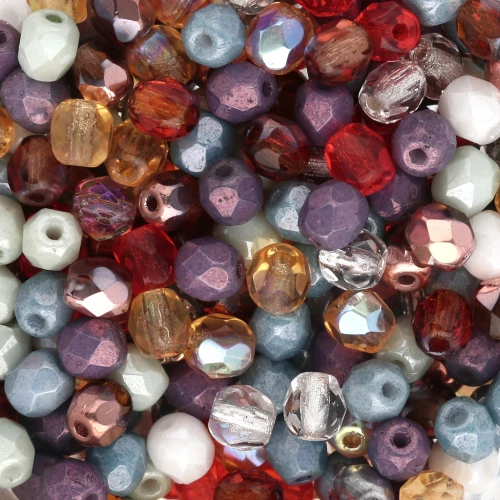 Assorted facets 4 mm - Multicolor x50g