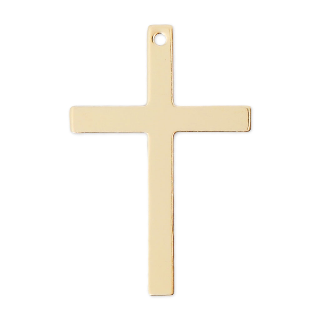 Cross pendant 26 mm Gold-filled x1 Perles Co