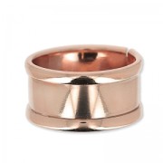 Brass ring with curved edge 10 mm Rose Gold Tone  x1|raw }}