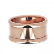 Brass ring with curved edge 10 mm Rose Gold Tone  x1