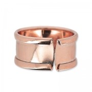 Brass ring with curved edge 10 mm Rose Gold Tone  x1