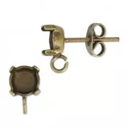Cabochon Earstuds 1028/1088 6 mm Bronze Tone x2
