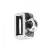 Sliding bead pendant holder for a 5 mm flat lace - Antique Silver Plating x1|raw }}