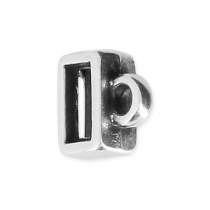 Sliding bead pendant holder for a 5 mm flat lace - Antique Silver Plating x1