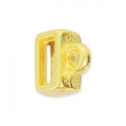 Sliding bead pendant holder for a 5 mm flat lace - fine Gold plated x1