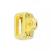 Sliding bead pendant holder for a 5 mm flat lace - fine Gold plated x1