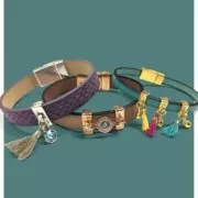 Sliding bead pendant holder for a 5 mm flat lace - fine Gold plated x1