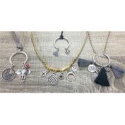 Pendant/spacer 2 holes 330x27 mm Antique Silver Plating x1