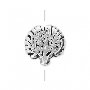 Tree of life bead 8 mm Antique Silver Plating x1