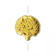 Tree of life bead 8 mm fine Gold plated x1