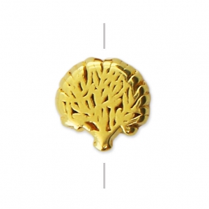 Tree of life bead 8 mm fine Gold plated x1