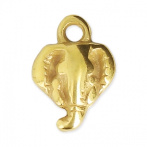 Elephant charm 9x12 mm fine Gold plated x1