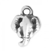 Elephant charm 9x12 mm Antique Silver Plating x1
