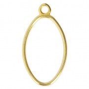 Oval pendant 30x17 mm fine Gold plated x1