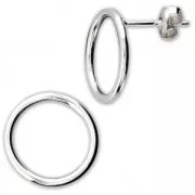 925 Sterling Silver round earstuds 15.5 mm x2