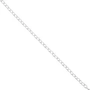 2.4x3 mm 925 Sterling Silver cable chain x 1m